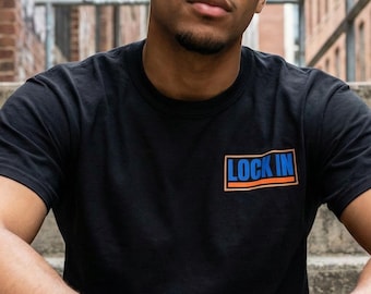 Lock In Motivation Shirt Minimalistische Sport Streetwear Gym Comfort Farben Tee