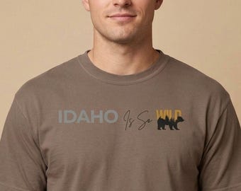 Idaho Bear Silhouette Shirt, Minimalist Mountain Wildlife Tee