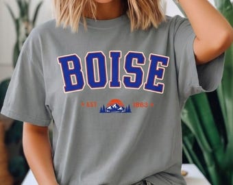 Vintage Boise Idaho Varsity T-Shirt, Retro Berg Grafik-T-Shirt