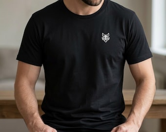 Minimalist Geometric Wolf Shirt, Origami Animal Logo Tee, Streetwear Apparel