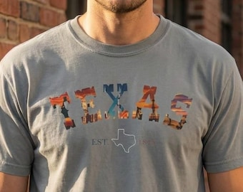 Retro Texas Est 1845 Desert Sunset Western Graphic T-Shirt