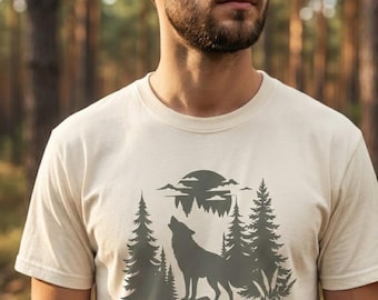 Wild and Free Howling Wolf Nature Comfort Colors Graphic T-Shirt