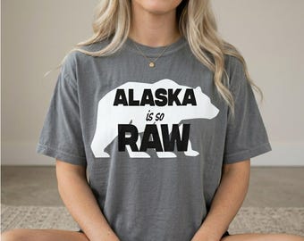 Alaska Bär Shirt, minimalistische Wildlife Travel Tee, Komfort Farben 1717, Naturbekleidung