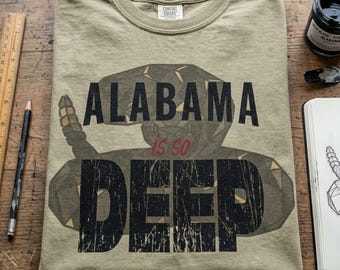 Vintage Alabama Rattlesnake Comfort Colors 1717 Tee, Distressed Southern Pride Apparel