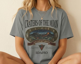 Krater des Mondes Idaho T-Shirt: Retro Mondlandschaft Grafik-T-Shirt