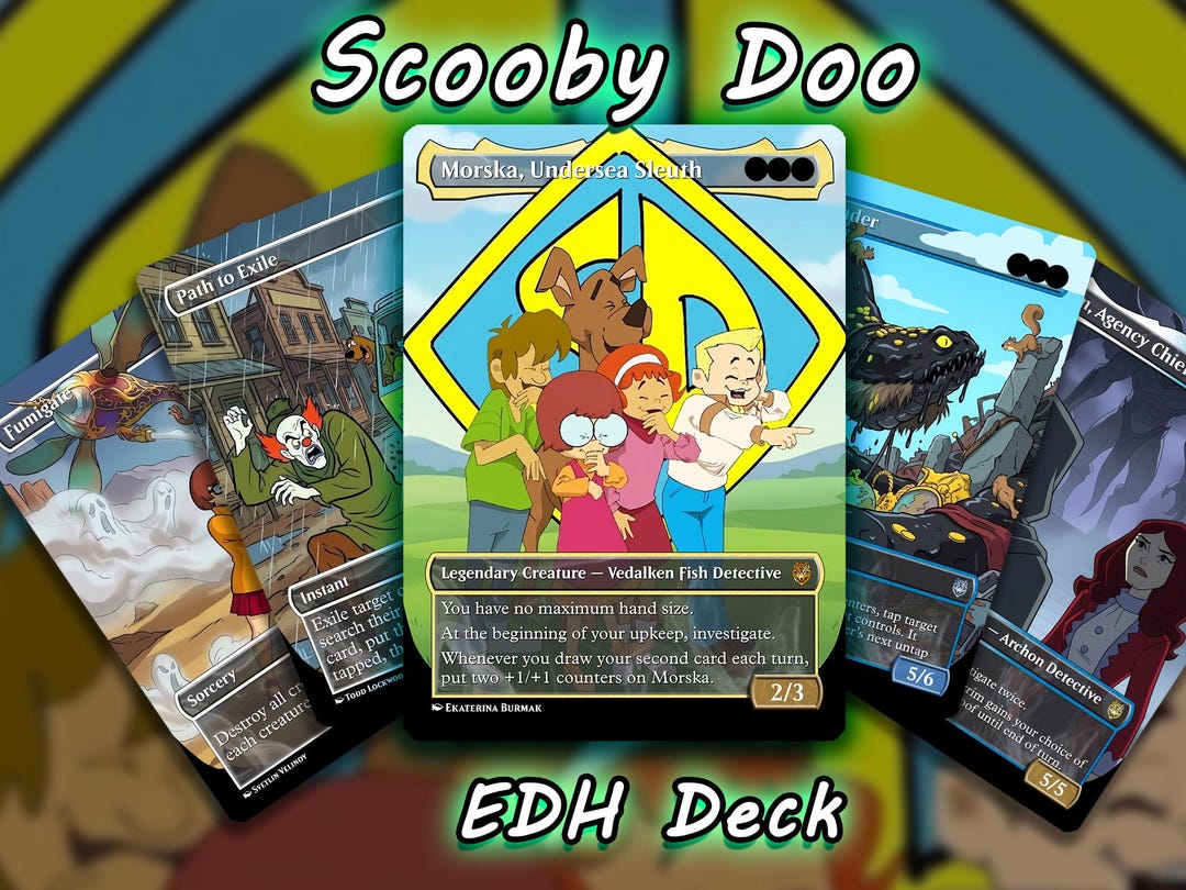 scooby doo mtg card Scooby Doo MTG Proxy Deck - Mystery Inc Custom Anime Commander Deck - Bant  EDH 100 Card - Nostalgia Themed