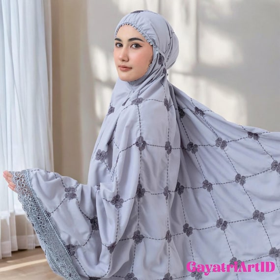 Embroidered Cotton Prayer Robe - Elegant Design for Adults, Prayer Dress Women, Prayer Dress for Muslim, Prayer Outfit, Player Set