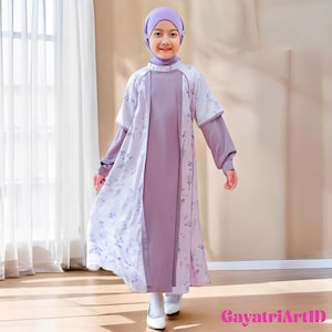 Maryam Dress Hayya Elegant Girls&#39; Clothing, Muslim Dress, Kids Abaya, Girls Abaya, Islamic Kids Wear, Girls Islamic Wear