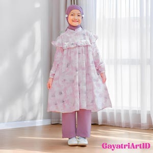 Yumna Elegant Girls&#39; Clothing Set, Muslim Dress, Kids Abaya, Girls Abaya, Islamic Kids Wear, Girls Islamic Wear