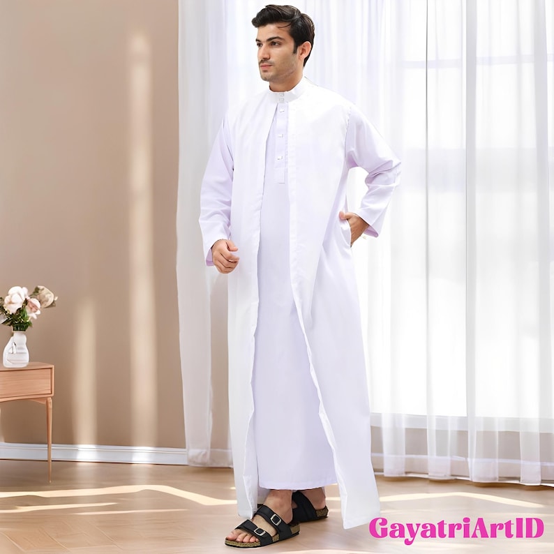 Al Zafa Men's Robe, Stylish Muslim Clothing for Adults, Islamic Clothing, Mens Thobe, Muslim Fashion, Traditional Wear