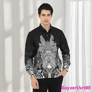 Men&#39;s Black Batik Shirt - Simple and Stylish Style with Regular Fit, Stylish Men, Men Batik, Batik Shirt, Formal Shirt For Men