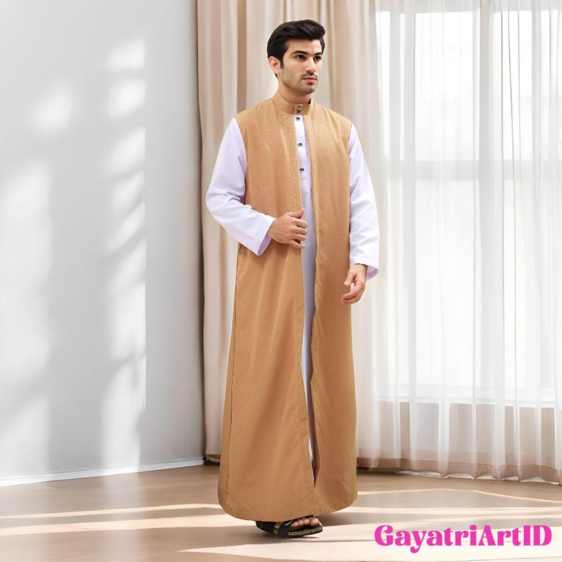 Al Zafa Men's Robe, Stylish Muslim Clothing for Adults, Islamic Clothing, Mens Thobe, Muslim Fashion, Traditional Wear