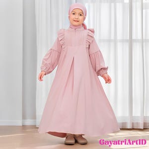 Farella Long Dress, Beautiful and Elegant Gamis for Girls, Muslim Dress, Kids Abaya, Girls Abaya, Islamic Kids Wear, Girls Islamic Wear
