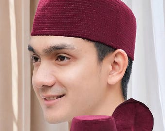 Bonnet Songkok confortable Bani Hasyim pour hommes, Bonnet musulman en tricot, Bonnet religieux, Peci fait main, Bonnet musulman