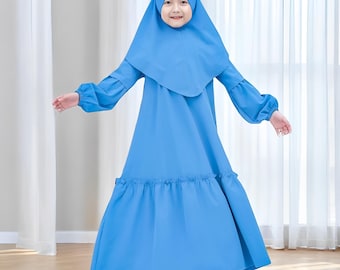 Conjunto de hijab para niña de Almayra Fashion, vestido musulmán, abaya para niña, ropa islámica para niña, ropa islámica para niña