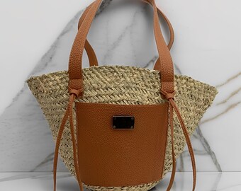 Bolsa de cesta étnica mendong tejida para mujer bolsa de ratán, bolsa de mano de ratán, bolsa de ratán de Bali, bolsa de ratán boho