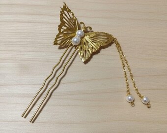 Elegant Butterfly Hairpin for Sangjit & Bridal Gown, Bridal Hair Accessories