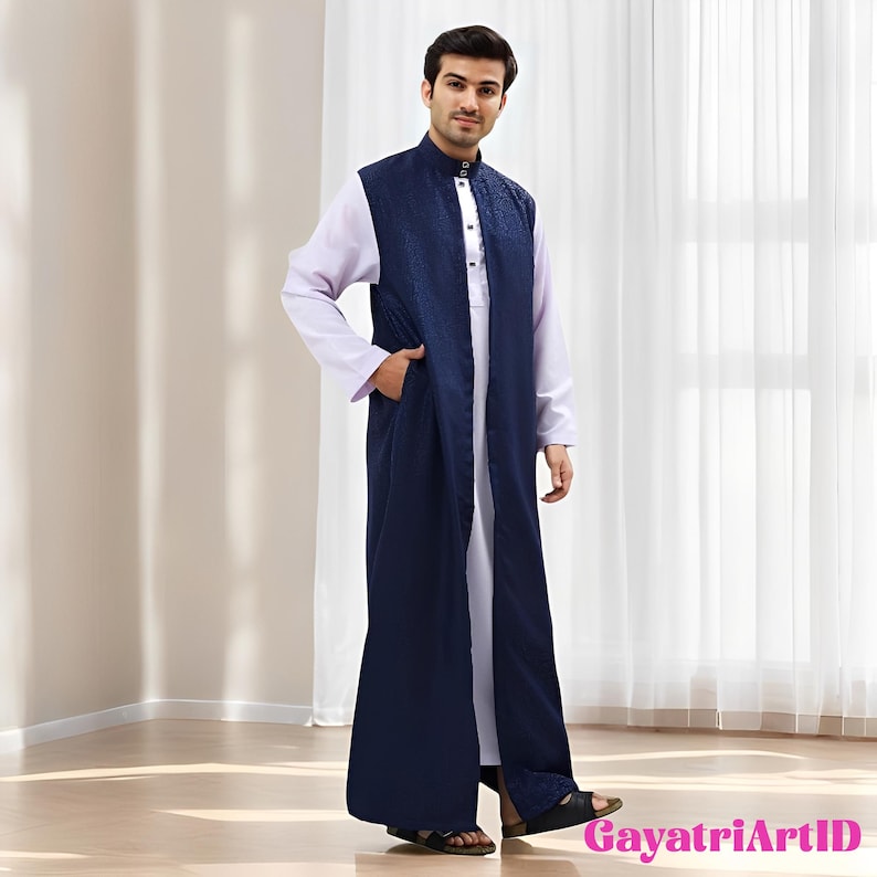 Al Zafa Men's Robe, Stylish Muslim Clothing for Adults, Islamic Clothing, Mens Thobe, Muslim Fashion, Traditional Wear