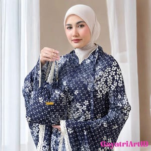 2-i-1 rayonmönstrad bönemantel för vuxna, elegant Clarista-serie, muslimsk böneklänning, muslimsk bön, böneoutfit, muslimska bönekläder