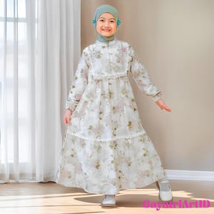 Cute and Fashionable Hawwa Long Dress for Girls, Muslim Dress, Kids Abaya, Girls Abaya, Islamic Kids Wear, Girls Islamic Wear