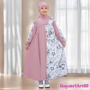 Rayya Long Dress, Simple, Stylish Gamis for Girls, Muslim Dress, Kids Abaya, Girls Abaya, Islamic Kids Wear, Girls Islamic Wear
