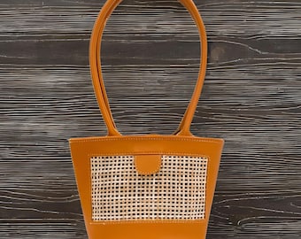 Bolso Zoe para mujer, tejido a mano en ratán, bolso de ratán, bolso tote de ratán, bolso de ratán balinés, bolso bohemio de ratán.