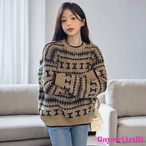 Oversized Round Neck Knit Sweater – Chic & Simple Look, Women Knit Sweater, Ladies Knitwear, Knit Sweater Women, Ladies Knit