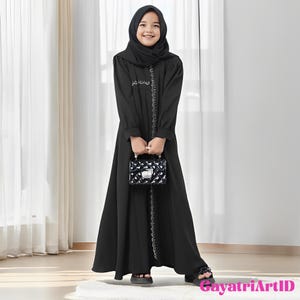 Elegant Muslim Girls&#39; Camila Dress, Muslim Dress, Kids Abaya, Girls Abaya, Islamic Kids Wear, Girls Islamic Wear