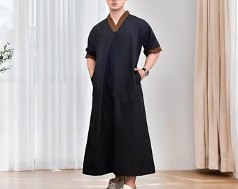Moroccan Thobe Abaya Muslim Robe for Men, Islamic Clothing, Mens Thobe, Muslim Fashion, Traditional Wear