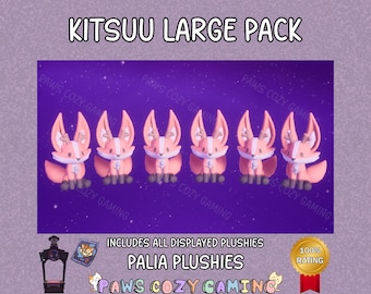 Palia Kitsuu Large Pack - Ancient Kitsuu Plushies - Palia Wondrous Machine Plushie - Palia Fox Plush - Orange Kitsuu Plush - Palia Plushies