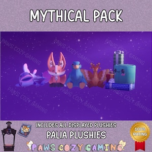 Mythical Palia Plushies Pack - Palia Kitsuu Plush - Ancient Fish - Silverwing - Embra Phoenix - Cyl - Gift - Maji Market - Palia Plushies
