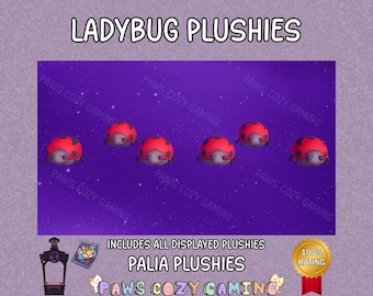 Palia Ladybug Plushies Pack - Red Ladybug - Bug Catching - Red Bug Plush - Insect Plush - Cute Ladybug Plush - Beetle Plush - Palia Plushies