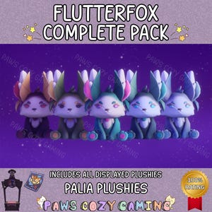 Palia Flutterfox Complete Pack - Leafy Plush - Winter Flutterfox - Summer Flutterfox - Fall Flutterfox - Spring Flutterfox - Palia Plushies