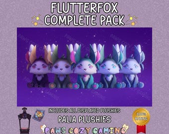 Palia Flutterfox Complete Pack - Leafy Plush - Winter Flutterfox - Summer Flutterfox - Fall Flutterfox - Spring Flutterfox - Palia Plushies