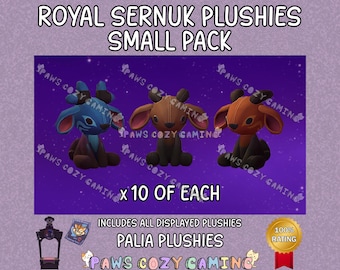 Palia Royal Sernuk Plushies Small Pack - 10 Each Highlands Sernuk - Highlands Sernuk - Golden Sernuk - Royal Sernuk - Palia Plushies