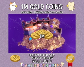Palia Treasure Large Gold Pack - 999,999 Gold - Palia 1M Treasure - Palia Gold 999K Treasure Pack - Palia Character Gold - Palia Helpers