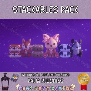 Palia Plüschkissen - Stapelbare Chapaa Kissen - Stapelbare Muujin Kissen - Stapelbare Palcat Kissen - Sandi Plushie - Palia Plushies