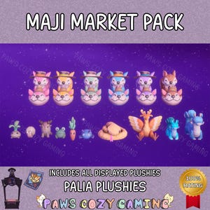 Palia Maji Market Plushies Pack - Chapaa Hut - Embra Phoenix - Naga Snake - Maji Dragon - Chapaa Pillows - Chapaa Plushie - Palia Plushies