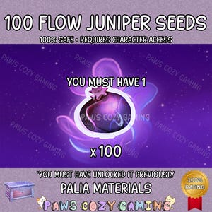 Palia Flow Juniper Seeds Small Pack - 100 Flow Juniper Seeds - Palia Garden Resource Flow - Palia Tree Seeds Home Planting - Palia Helpers