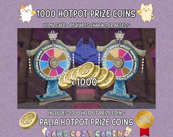 Palia Hotpot Prize Large Pack - 1000 Hotpot Prize Coins - Hotpot Coin - Zeki Wheel Tokens - Zeki Prize Bag - Palia Resources - Palia Helpers