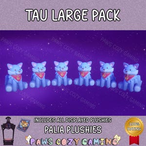 Palia Tau Plushies Large Pack - Tau Plushies - Palia Dog Plush - Palia Blue Dog Plush - Hassian Dog Plush - Exclusive Plush - Palia Plushies