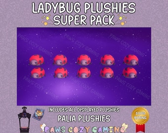 Palia Ladybug Plushies Super Pack - Palia Ladybug 10 Pack - Palia Insect Plushies - Palia Bug Plush -Ladybug - Bug Catching - Palia Plushies