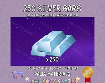 Palia Silver Bars Medium Pack - 250 Silver Bars - Palia Mining - Palia Kilima - Palia Crafting - Palia Silver Ingot Resource - Palia Helpers