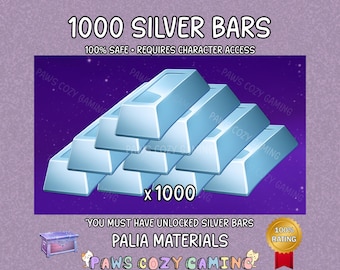 Palia Silver Bars Giga Pack - 1000 Silver Bars - Palia Mining - Palia Kilima - Palia Crafting - Palia Silver Ingot Resources - Palia Helpers