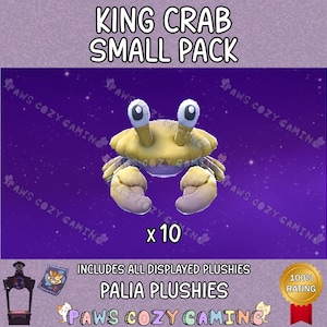 Palia King Crab Small Pack - 10 King Crab Plushies - Bug Catching - Sunkissed Summer - Crab Plush - Royal Highlands - Palia Plushies
