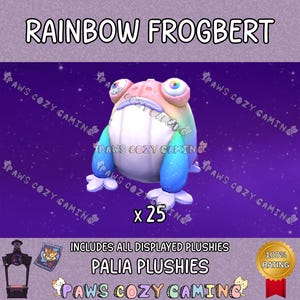Palia Rainbow Frogbert Small Pack - 25 Rainbow Frogbert Plushies - Bug Catching - Froggy Plush - Spring Spectacle Blossom - Palia Plushies