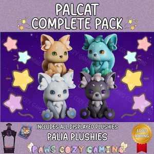 Palia Palcat Komplettpaket - Palia Palcats - Sandi - Nox - Blauer Palcat - Weißer Palcat - Holunderholz Plüsch - Alle Palcats Pack - Palia Plushies