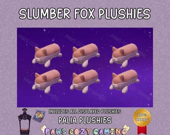 Palia Slumber Fox Plushies Pack - Slumber Fox Plushie - Palia Fox Plushies - Palia Solstice - Palia Maji Market - Elderwood - Palia Plushies