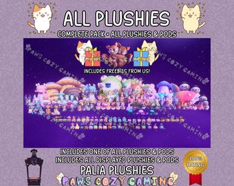 Palia All Plushies & Pods Complete Pack - Sernuk - Muujin - Chapaa - Palcat - Frogbert - Shmole - Ogopuu - Potato Pod - All Palia Plushies
