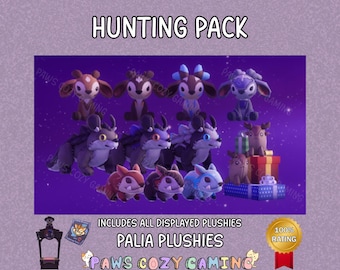 Hunting Palia Plushies Pack - Chapaa Plush - Proudhorn Sernuk Plush - Muujin Plush - Order Sernuk - Disco Deer - Lil Sernuk - Palia Plushies